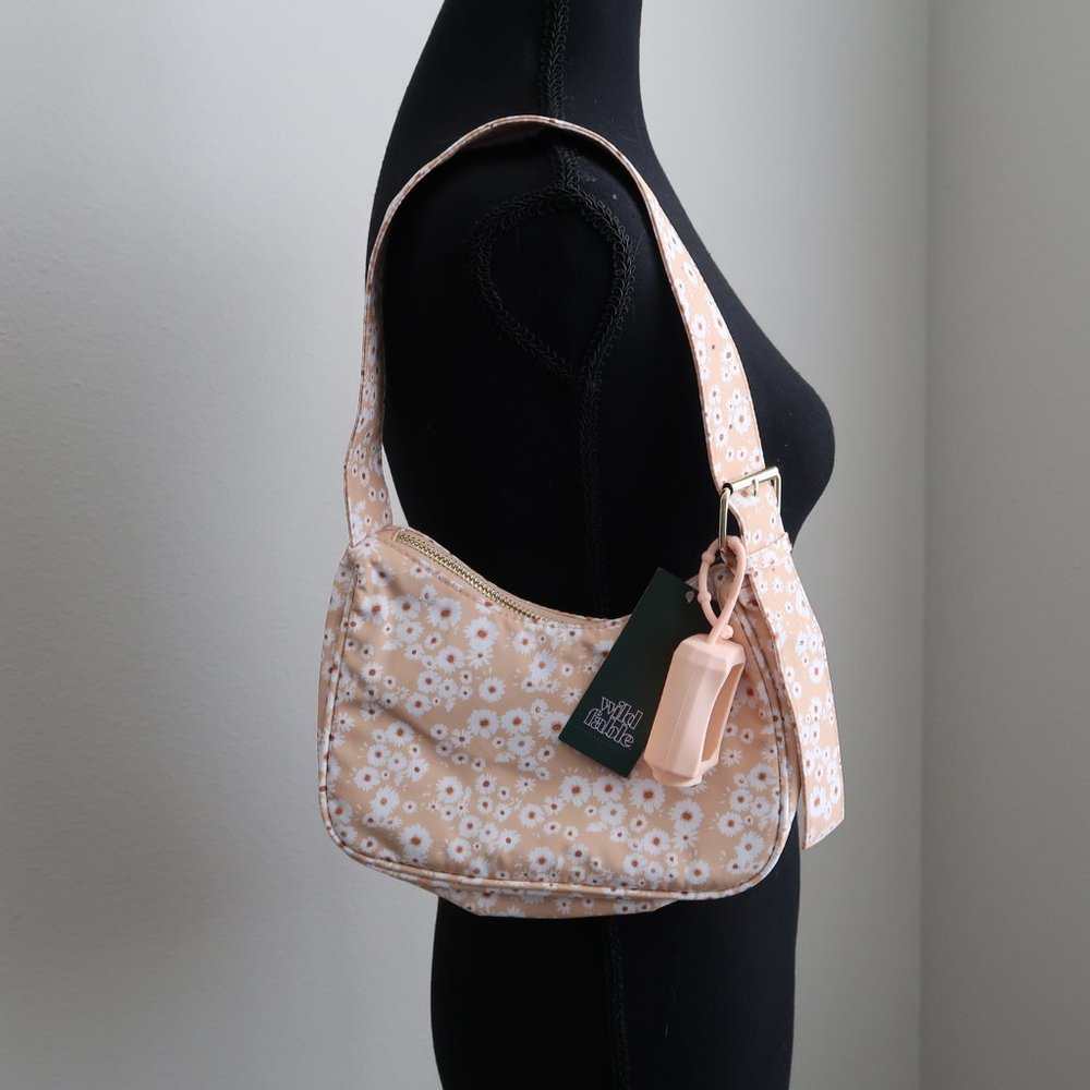 Shoulder Bag with Floral Print